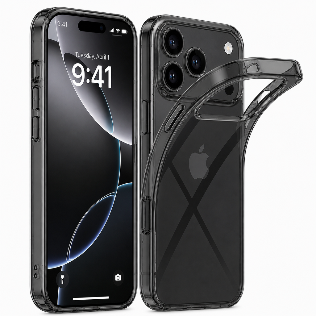 ExpressB® for iPhone 17 Pro Max Case Cover Clear Transparent | Thin Fit Soft Back Cover Case for iPhone 17 Pro Max  - Clear Black