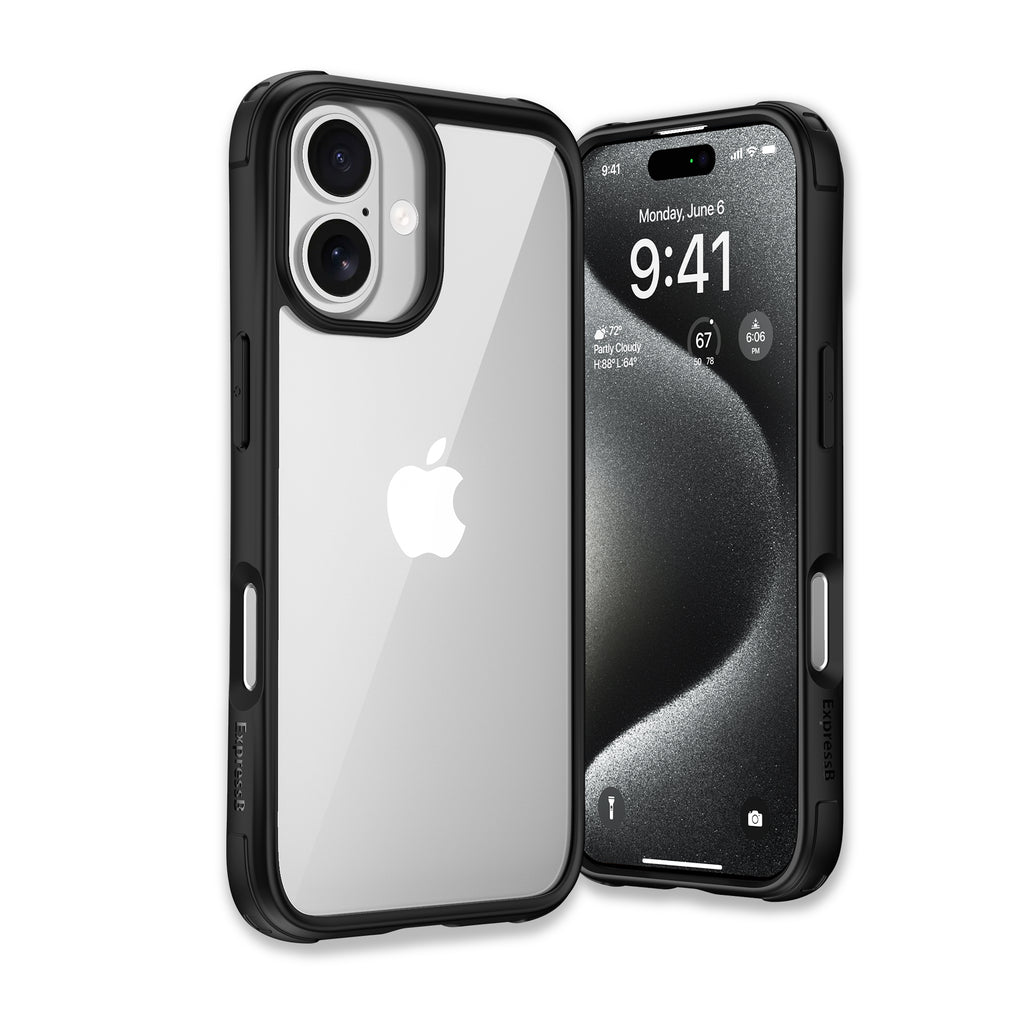 ExpressB® for Apple iPhone 17 Case Cover Transparent Back, Matte Sides Shockproof ThinProtect for Apple iPhone 17 Back Cover