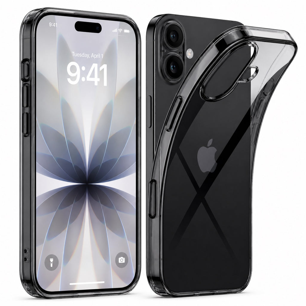 ExpressB® for iPhone 17 Case Cover Clear Transparent | Thin Fit Soft Back Cover Case for iPhone 17  - Clear Black