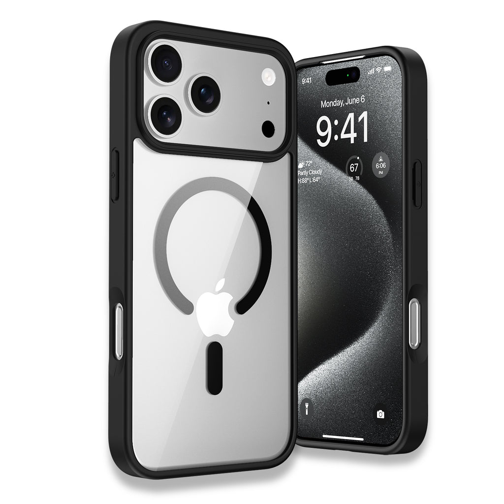 ExpressB® for Apple iPhone 17 Pro Max Cover, Transparent Back, Matte Sides, Magsafe Compatible, Thin Fit Grip, Shockproof, iPhone 17 Pro Max Back Case, Apple iPhone 17 Pro Max Back Cover