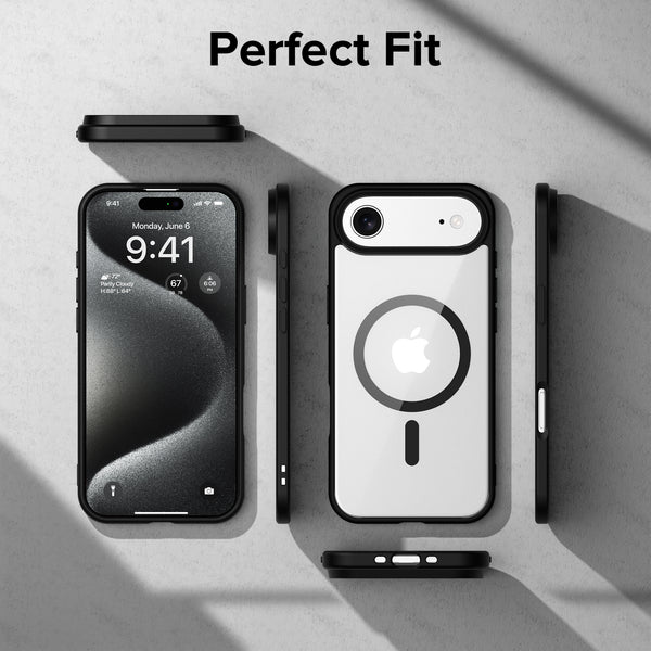 ExpressB® for Apple iPhone Air Cover, Transparent Back, Matte Sides, Magsafe Compatible, Thin Fit Grip, Shockproof, iPhone Air Back Case Apple iPhone Air Back Cover