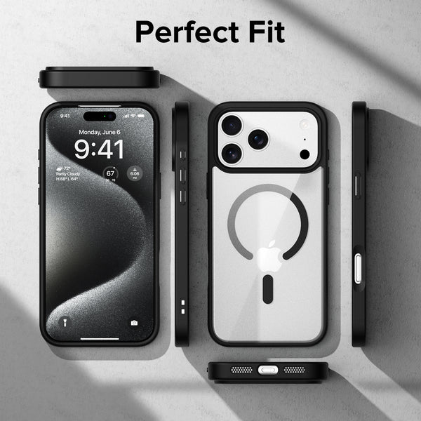 ExpressB® for Apple iPhone 17 Pro Max Cover, Transparent Back, Matte Sides, Magsafe Compatible, Thin Fit Grip, Shockproof, iPhone 17 Pro Max Back Case, Apple iPhone 17 Pro Max Back Cover