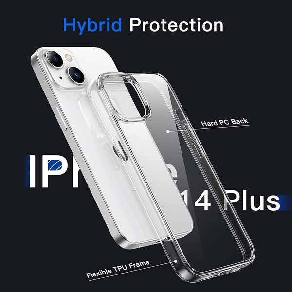 ExpressB® Transparent Hard Back | Crystal Clear iPhone Case Cover For iPhone 14 Plus